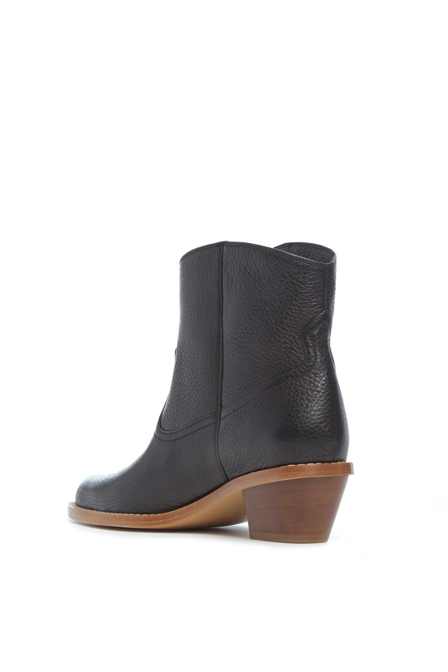 Leduc Ankle Boot in Black Grained Leather