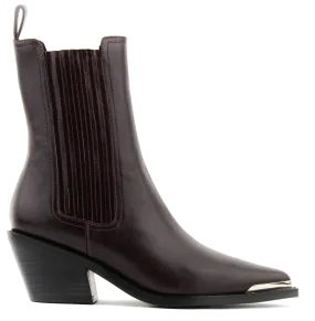 LOLA CRUZ  LOLA CRUZ AUREL ANKLE BOOT DARK BROWN