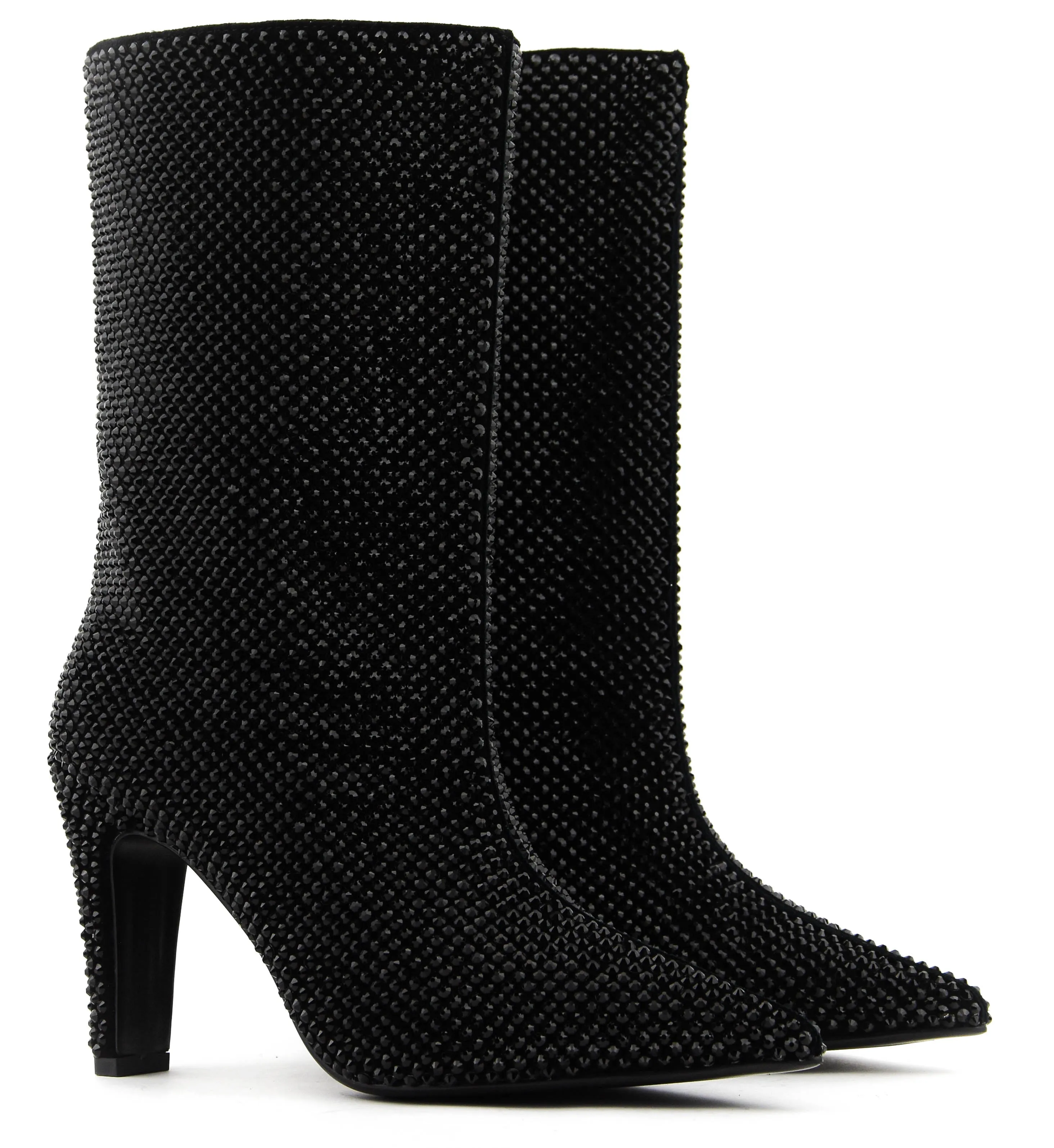 LOLA CRUZ  LOLA CRUZ GLITTER PHOEBE ANKLE-BOOT BLACK