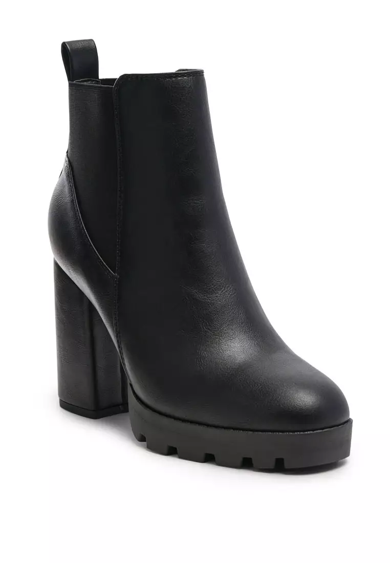 London Rag Block Heeled Chelsea Boot in Black