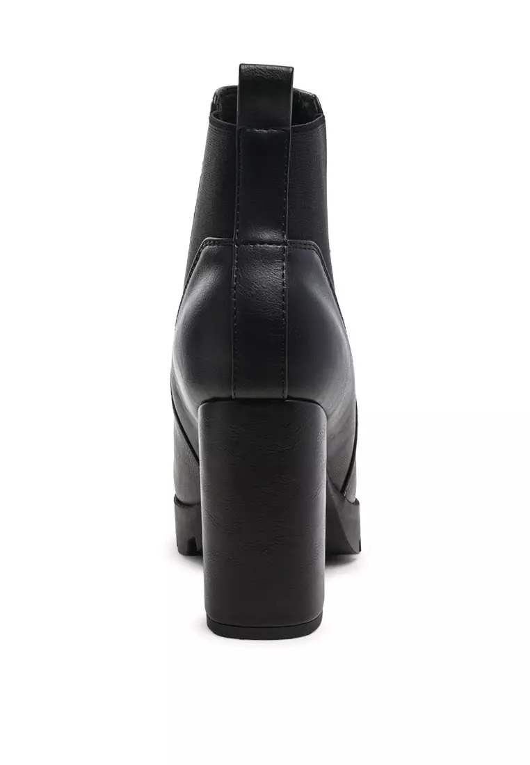 London Rag Block Heeled Chelsea Boot in Black