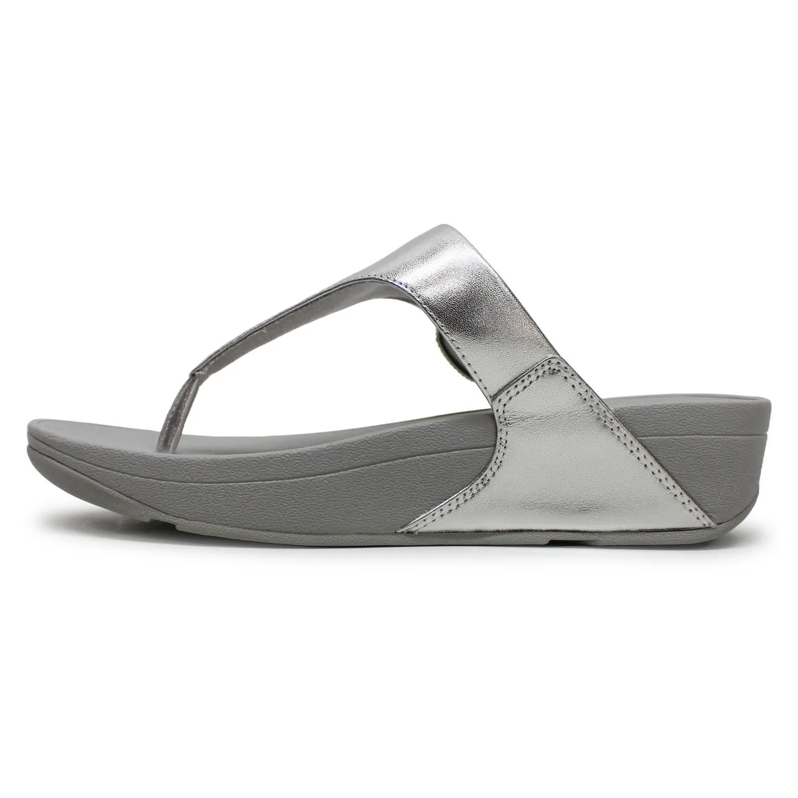 Lulu Crystal Buckle Toe Post Leather Women's Slip On Sandals