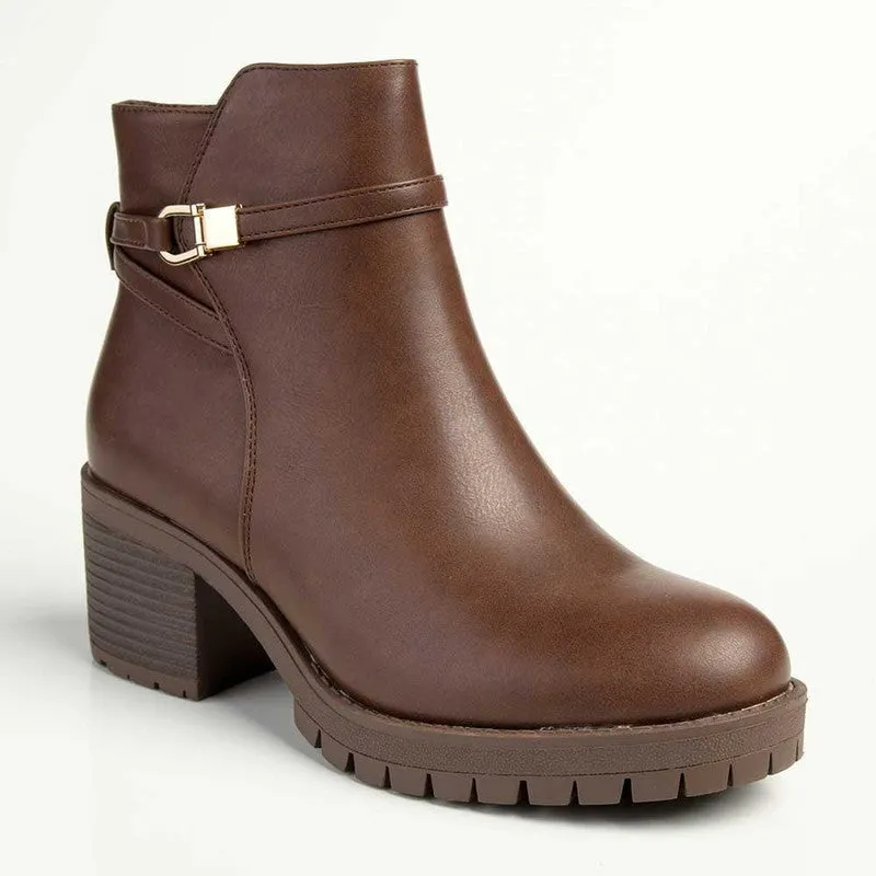 Madison Farah Gusset Side Strap Ankle Boot - Brown