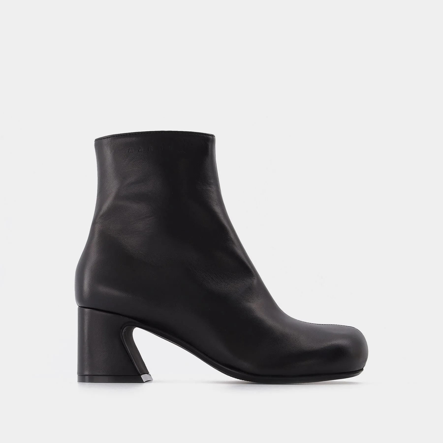 Marni  Ankle Boot W/Zip 6 in Black Leather