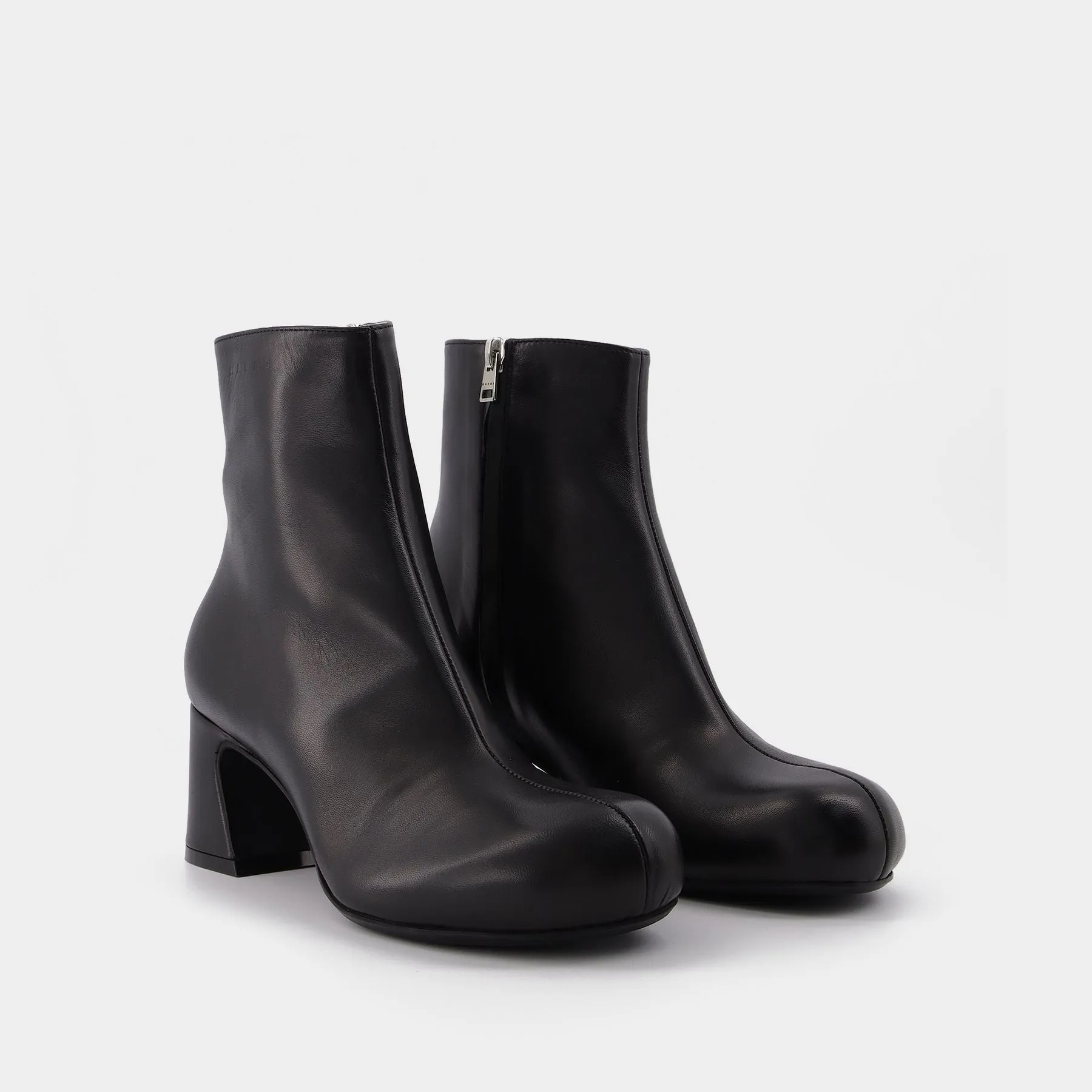 Marni  Ankle Boot W/Zip 6 in Black Leather