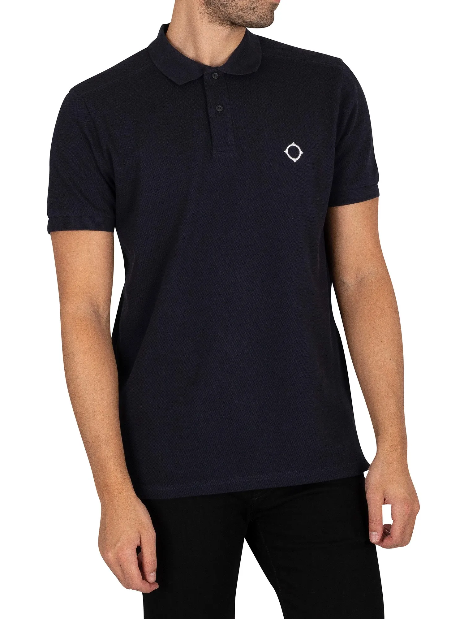 MA.STRUM Pique Polo Shirt - Ink Navy