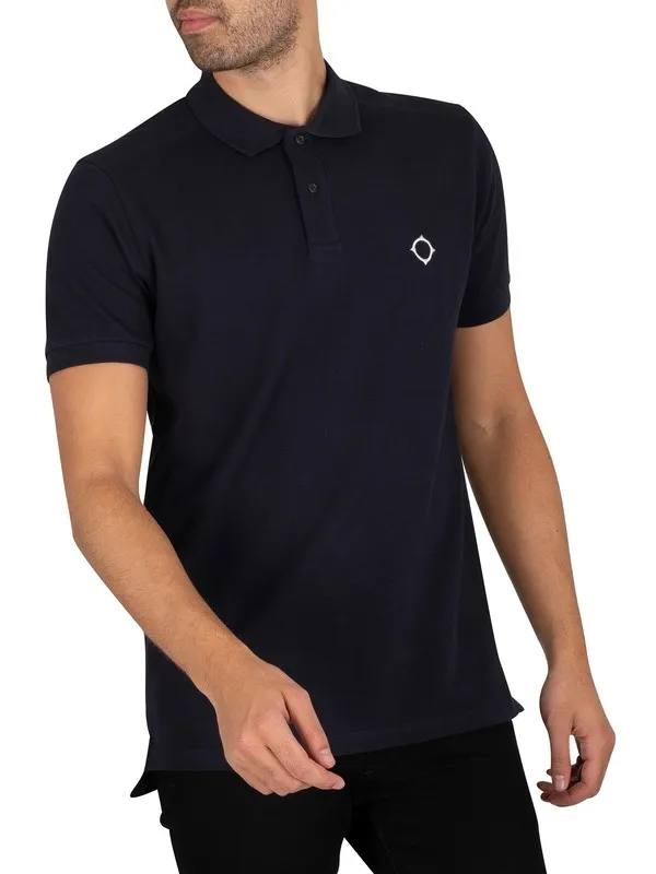 MA.STRUM Pique Polo Shirt - Ink Navy