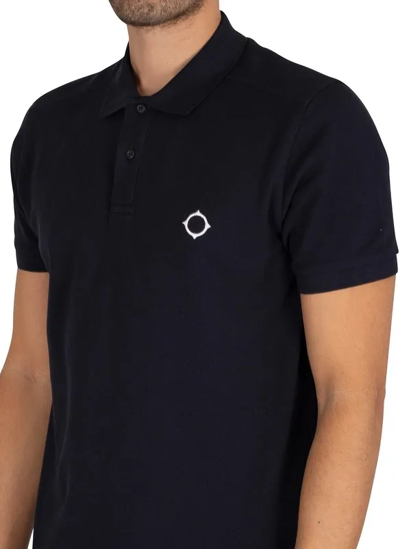 MA.STRUM Pique Polo Shirt - Ink Navy