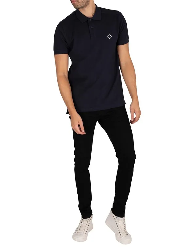 MA.STRUM Pique Polo Shirt - Ink Navy