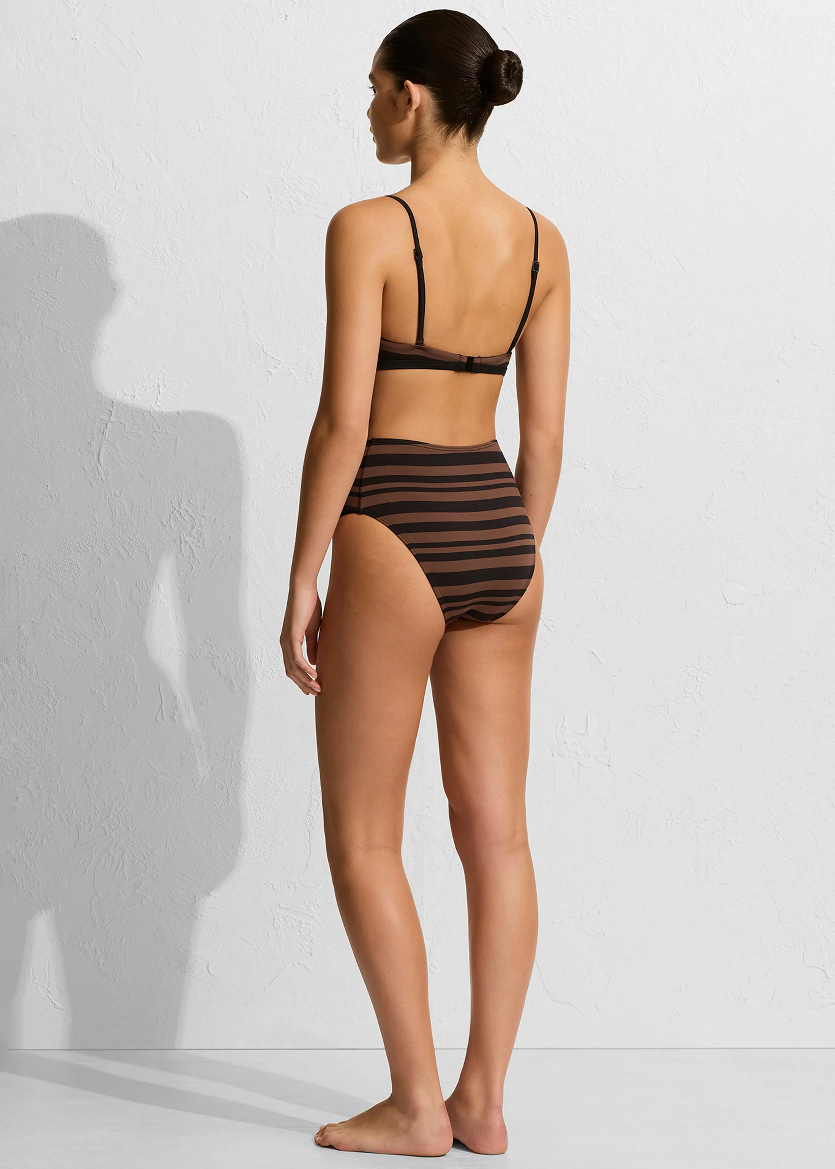 Matteau High Waist Bikini Brief - Nutmeg Stripe