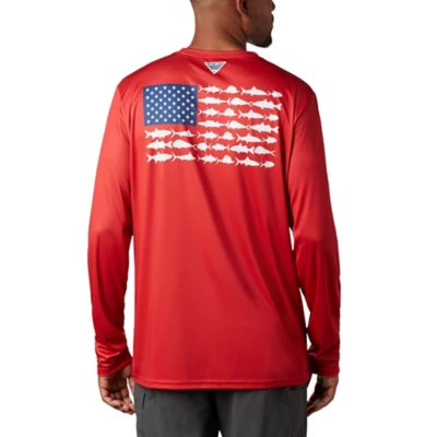 Men's Columbia PFG Terminal Tackle Fish Flag Long Sleeve T-Shirt