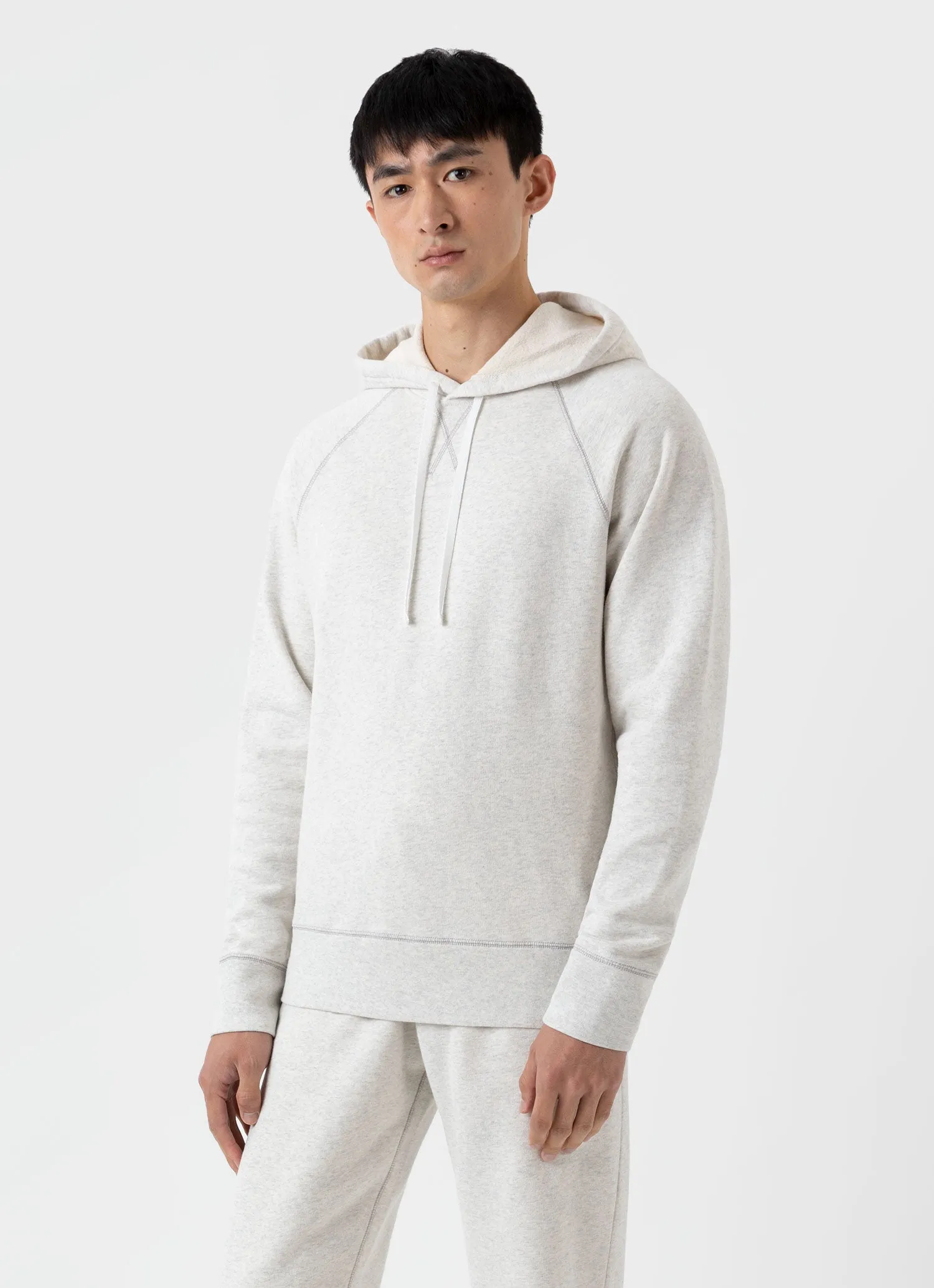 Men's Fleeceback Hoodie in Archive White Melange