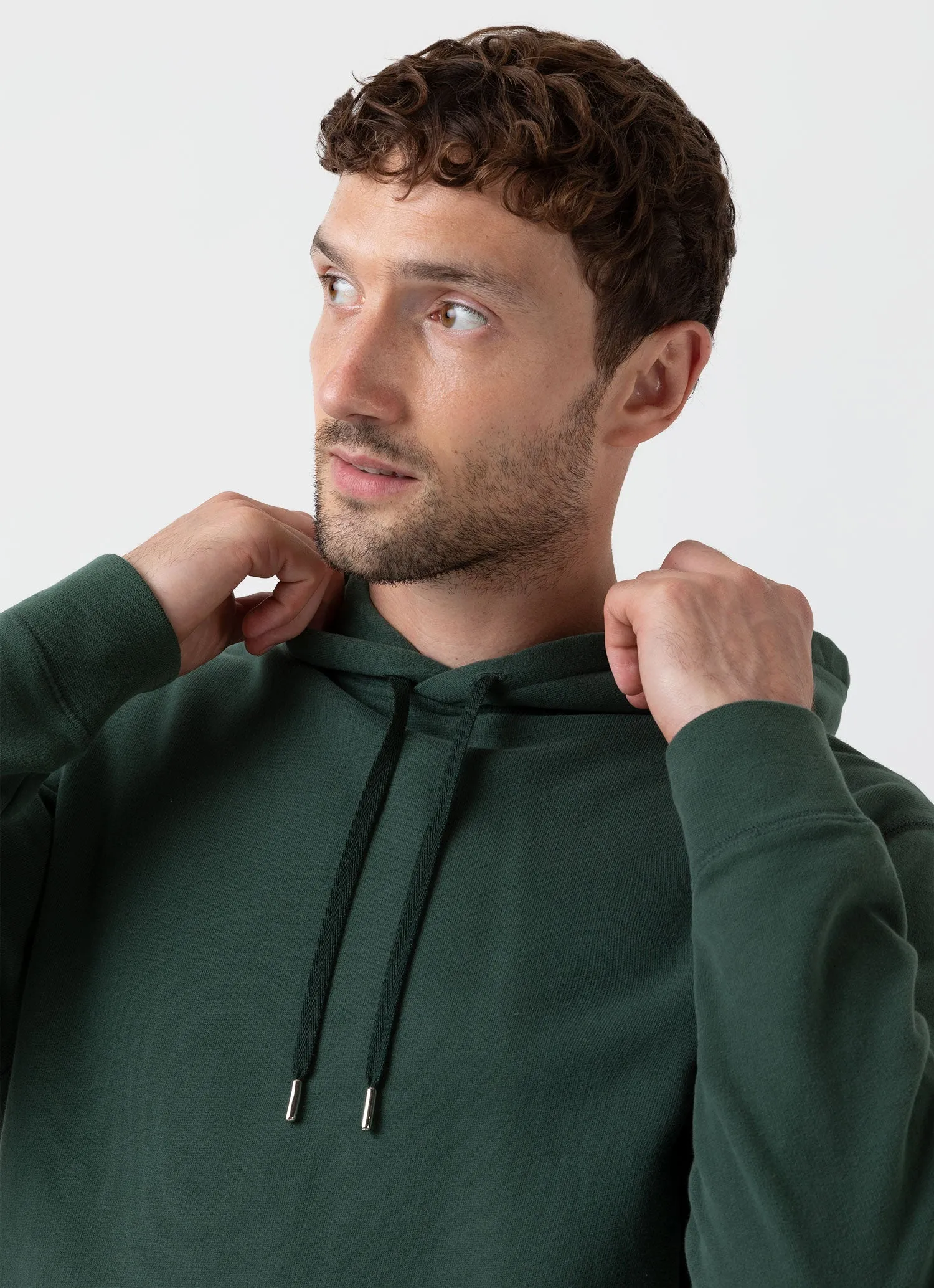 Men's Loopback Hoodie in Dark Green