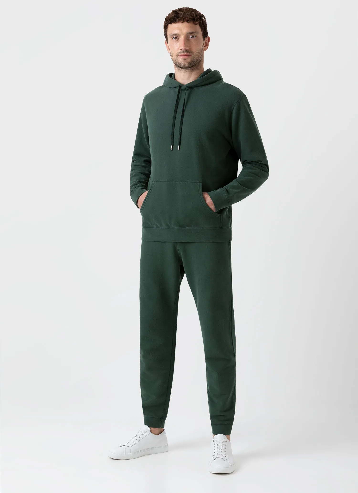 Men's Loopback Hoodie in Dark Green