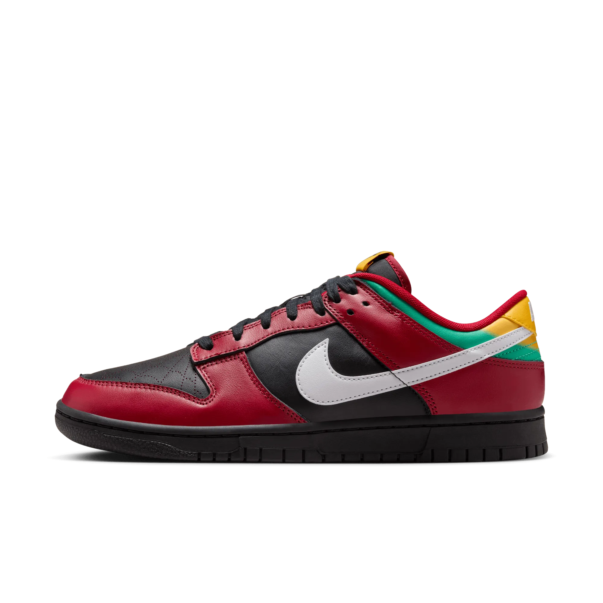 Men's Nike Dunk Low Retro LTD Bike Tattoos - Black/White/Gym red/University Gold