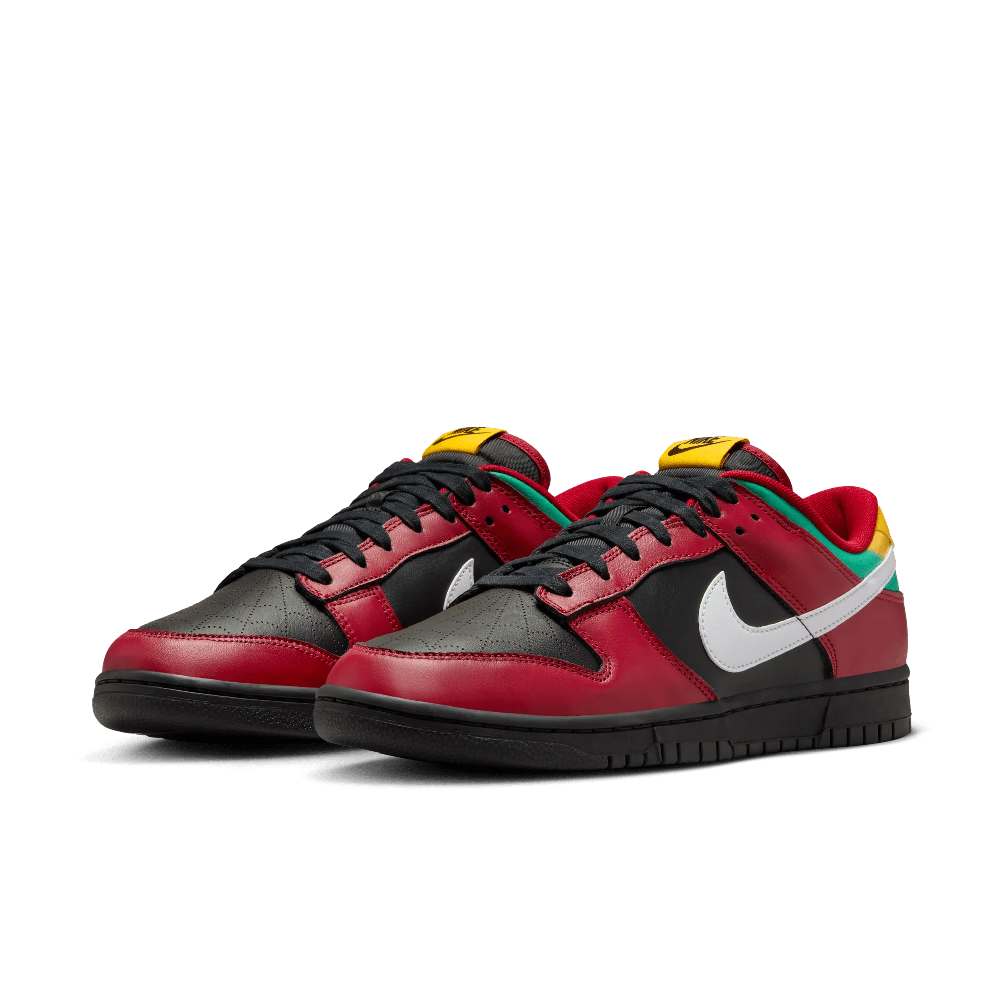 Men's Nike Dunk Low Retro LTD Bike Tattoos - Black/White/Gym red/University Gold