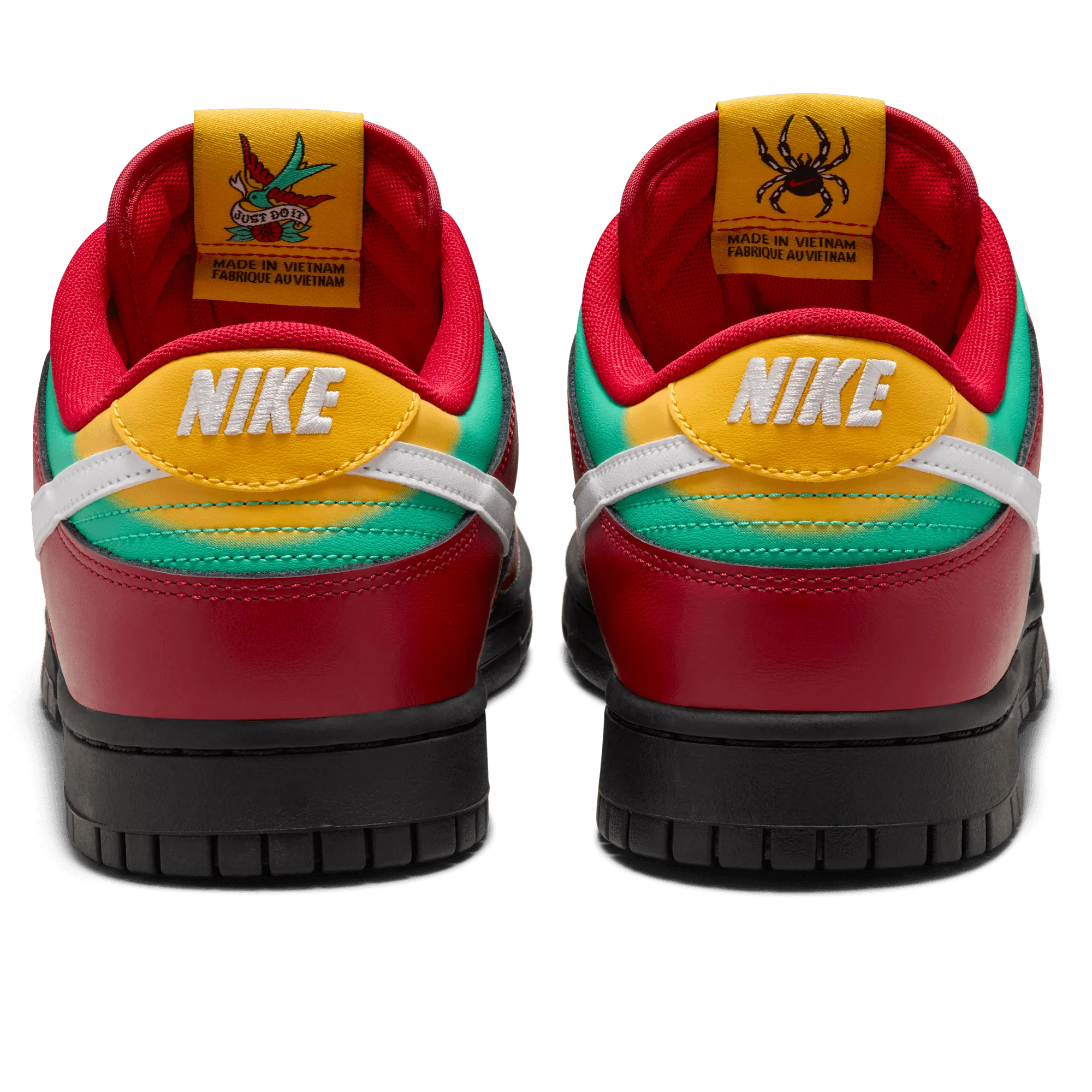 Men's Nike Dunk Low Retro LTD Bike Tattoos - Black/White/Gym red/University Gold