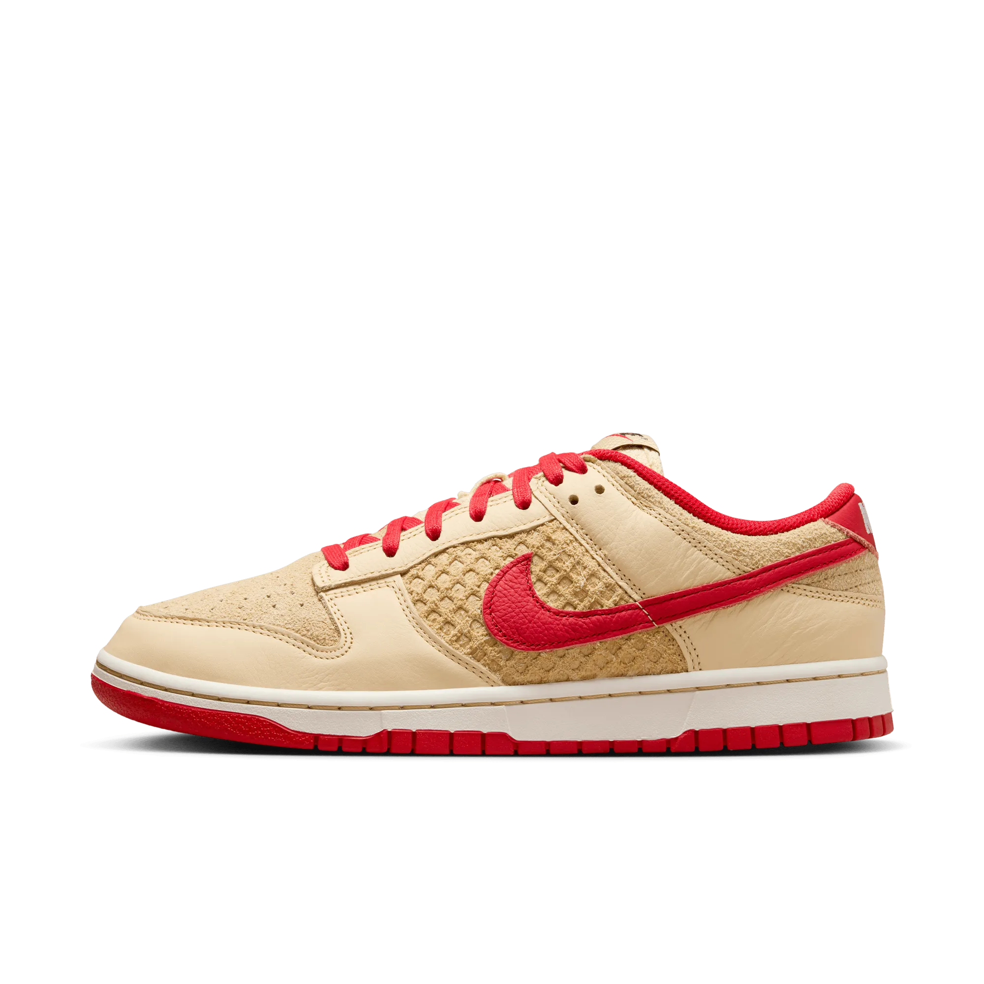 Men's Nike Dunk Low Retro SE Strawberry Waffle - Pale Vanilla/University Red/Sail/Wheat