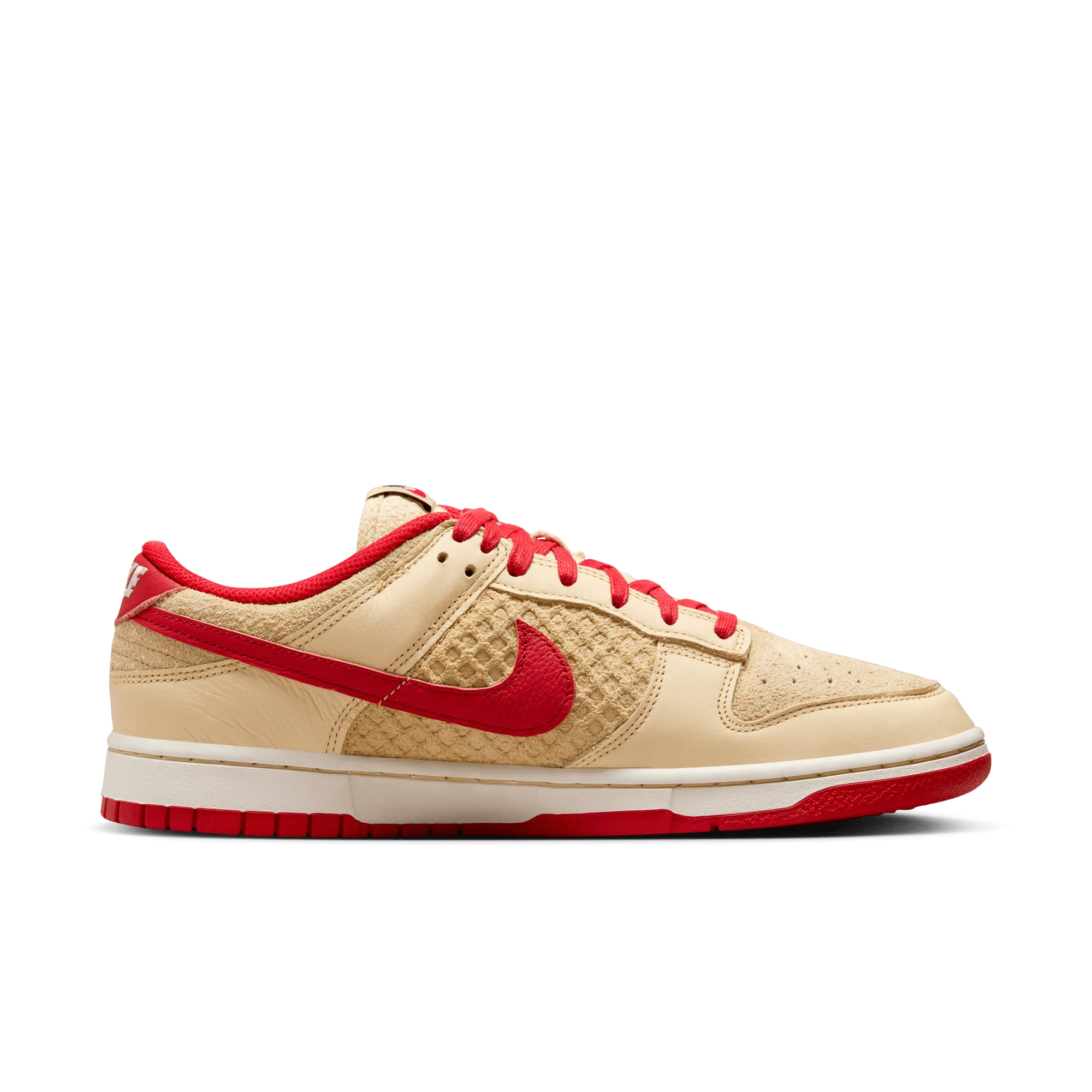 Men's Nike Dunk Low Retro SE Strawberry Waffle - Pale Vanilla/University Red/Sail/Wheat