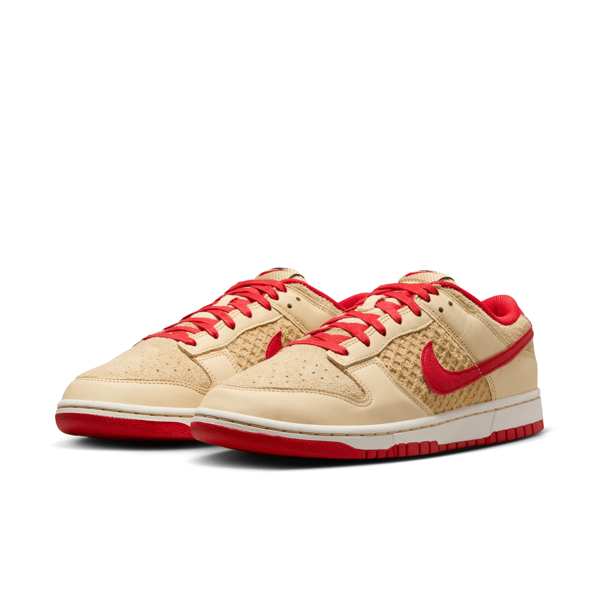 Men's Nike Dunk Low Retro SE Strawberry Waffle - Pale Vanilla/University Red/Sail/Wheat