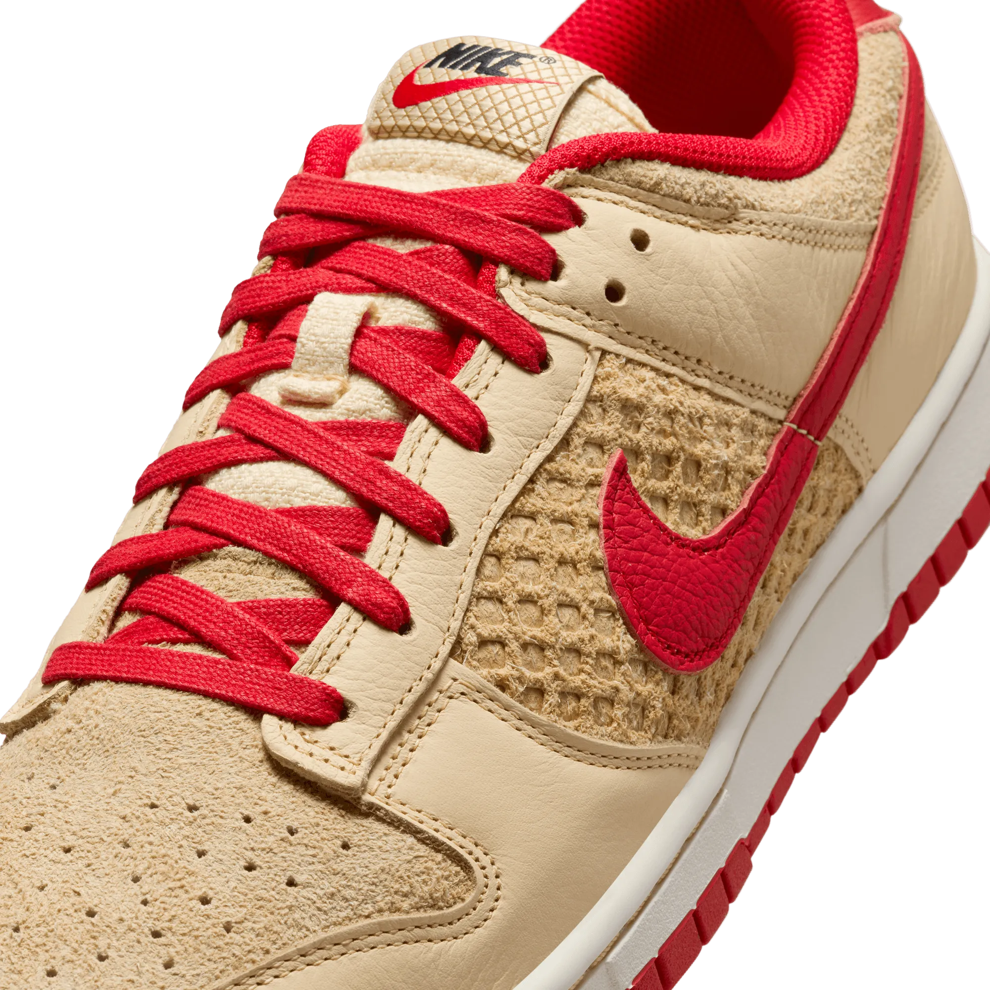 Men's Nike Dunk Low Retro SE Strawberry Waffle - Pale Vanilla/University Red/Sail/Wheat