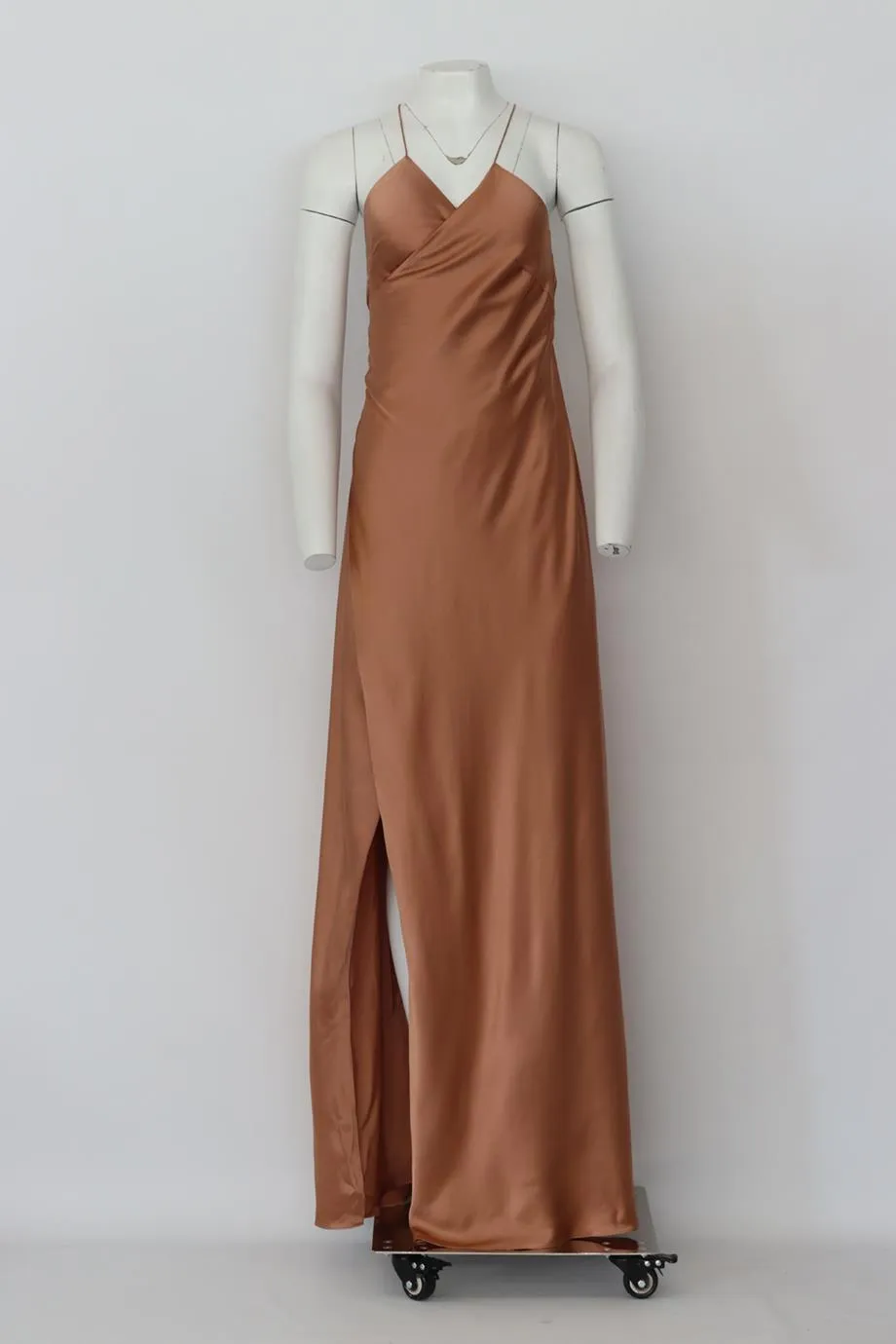 MICHELLE MASON SILK MAXI WRAP DRESS US 6 UK 10