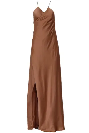 MICHELLE MASON SILK MAXI WRAP DRESS US 6 UK 10