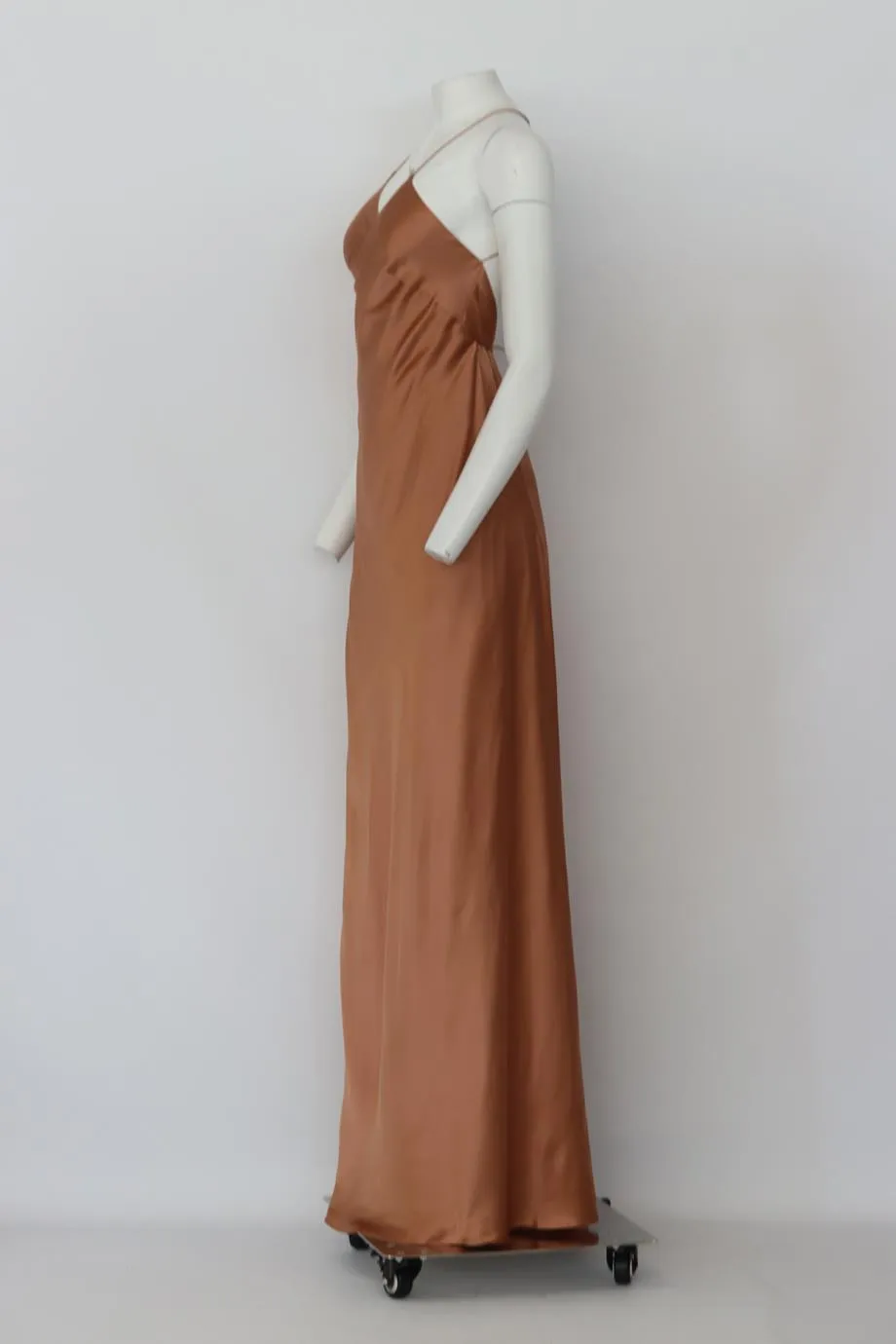 MICHELLE MASON SILK MAXI WRAP DRESS US 6 UK 10