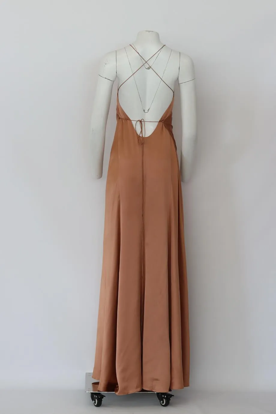 MICHELLE MASON SILK MAXI WRAP DRESS US 6 UK 10