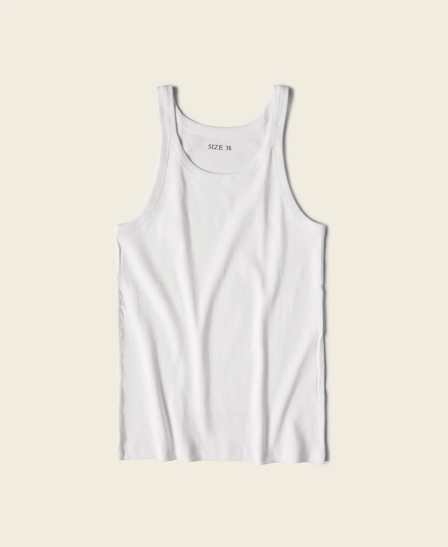 Military Cotton Tank Top - White