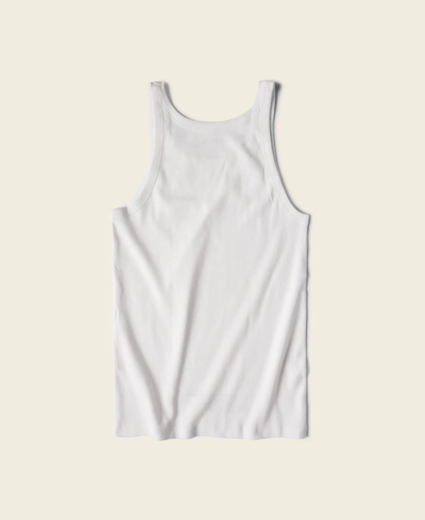 Military Cotton Tank Top - White