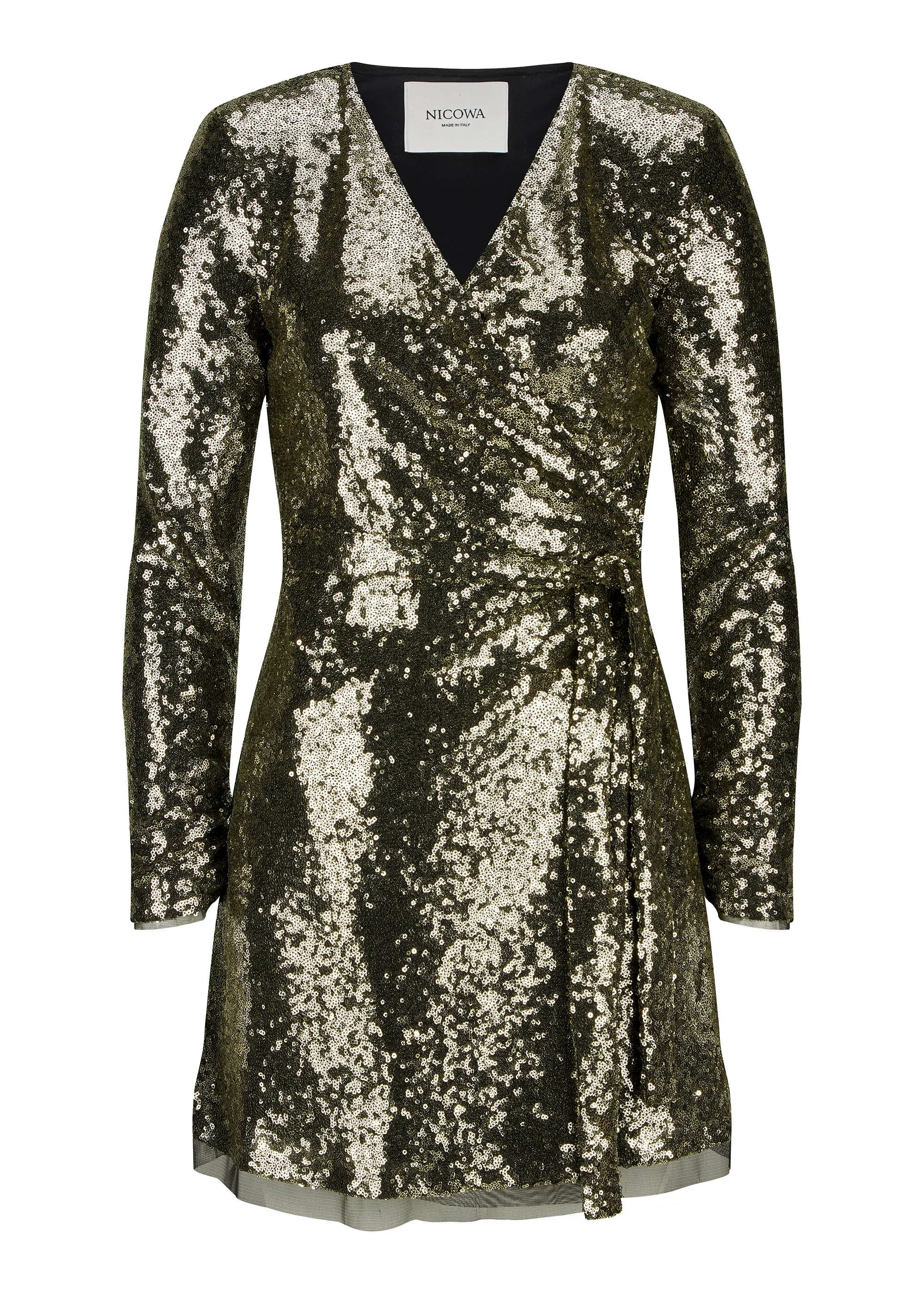 Mini sequin wrap dress - MILOWA in GOLD