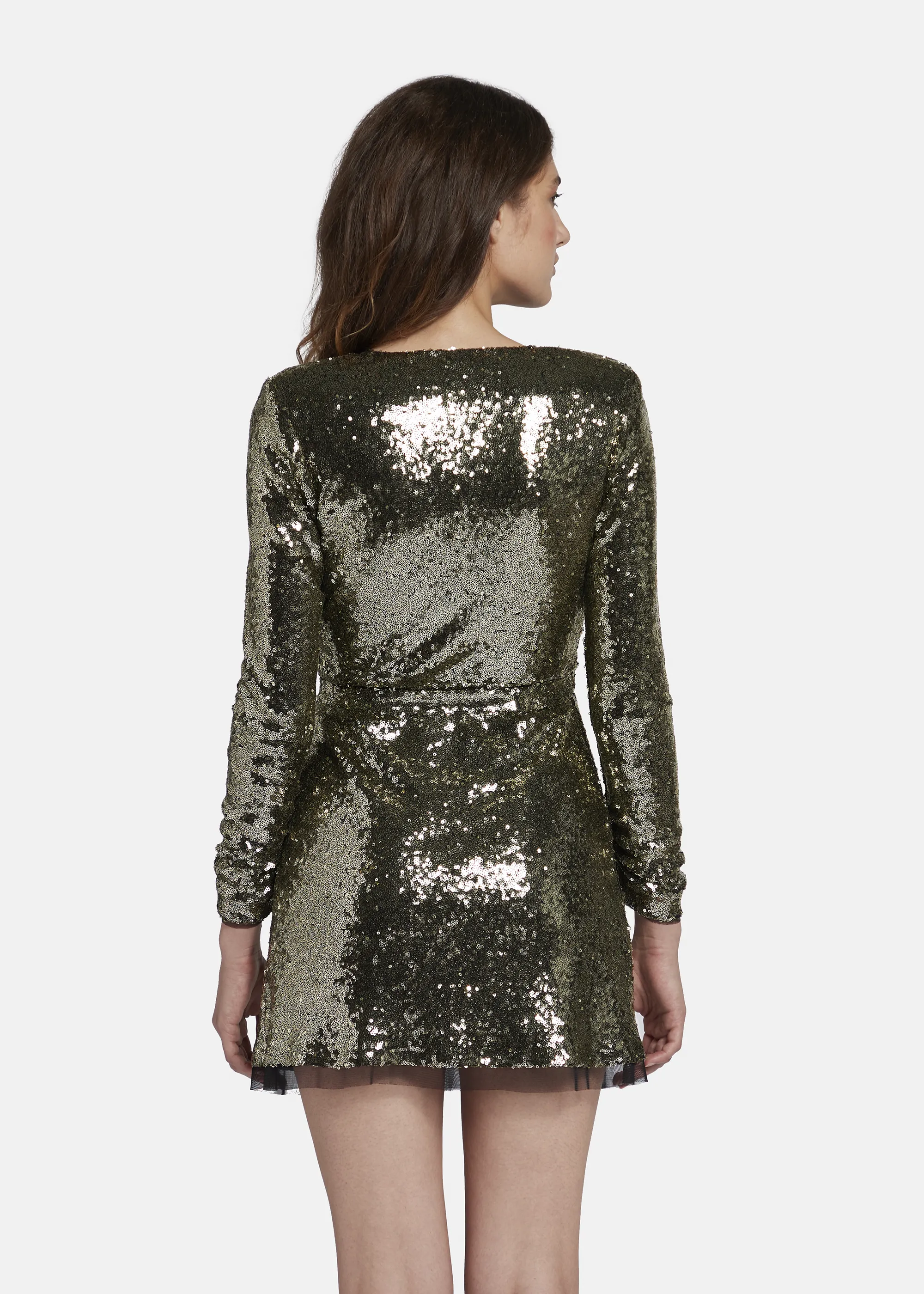 Mini sequin wrap dress - MILOWA in GOLD