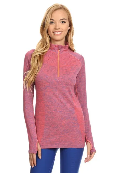 Mock Neck Half Zip Active Pullover Top