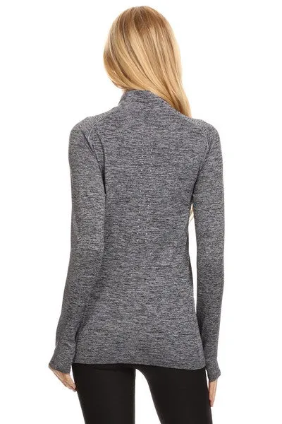 Mock Neck Half Zip Active Pullover Top