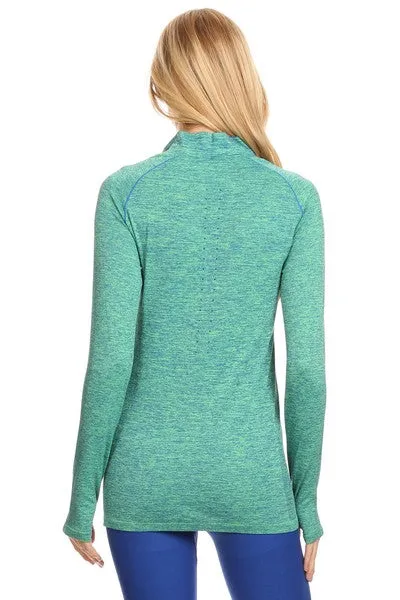 Mock Neck Half Zip Active Pullover Top