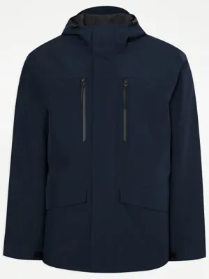 Navy Lightweight Zip Up Waterproof Jacket | Men | George at ASDA