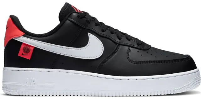 Nike air force 1 07 worldwide black white flash crimson