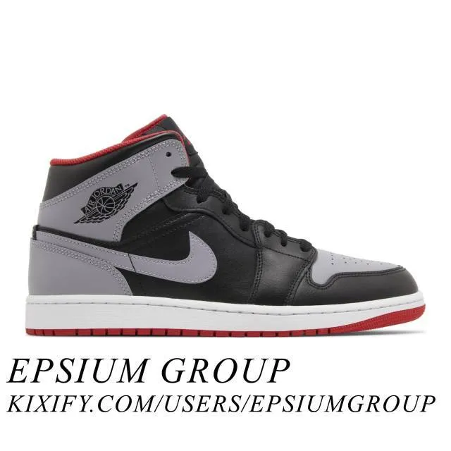 Nike air jordan 1 mid (bred shadow/ black/ cement grey/ fire red/ white) men us 8-13 dq8426-006