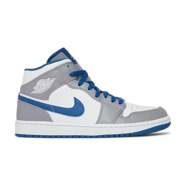 Nike air jordan 1 mid (cement true blue/ cement grey/ white/ true blue) men us 8-13 dq8426-014