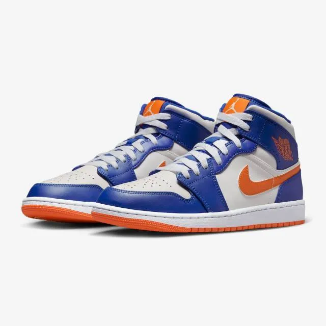 Nike air jordan 1 mid (knicks/ blue/ game royal/ rush orange/ phantom/ white) men us 8-13 fd1029-400