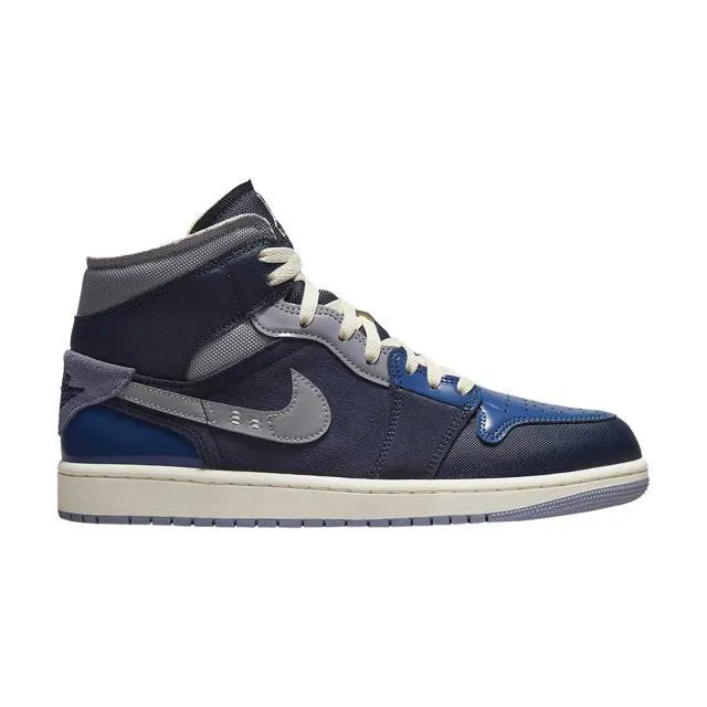 Nike air jordan 1 mid se craft (inside out obsidian/ obsidian navy/ french blue/ ashen slate/ white)