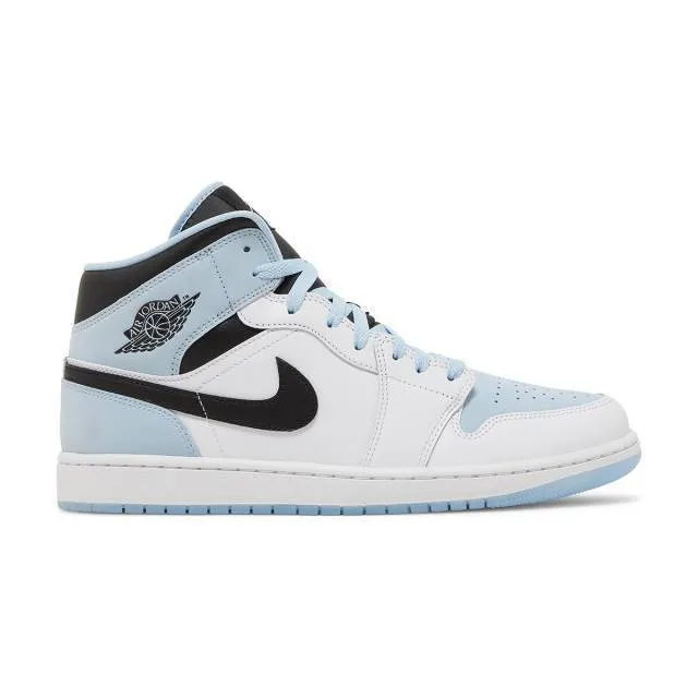 Nike air jordan 1 mid se (white ice blue/ white/ ice blue/ black) men us 8-13 dv1308-104