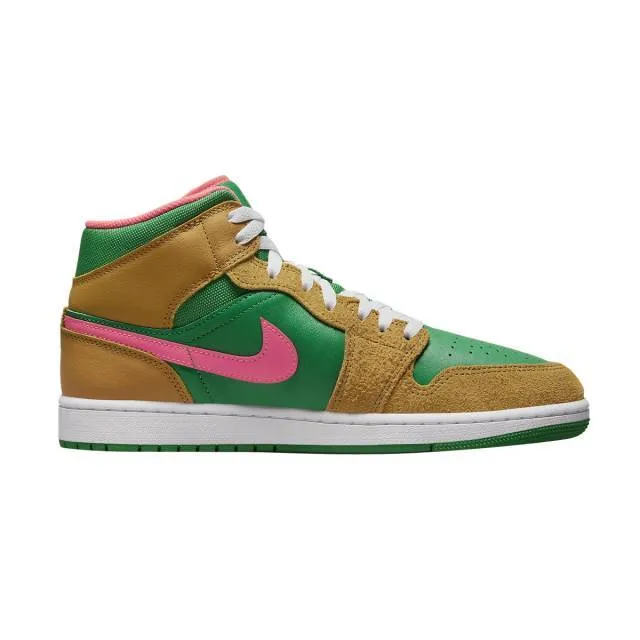 Nike air jordan 1 mid (wheat watermelon/ wheat/ lucky green/ watermelon white) men us 8-13 dx4332-700