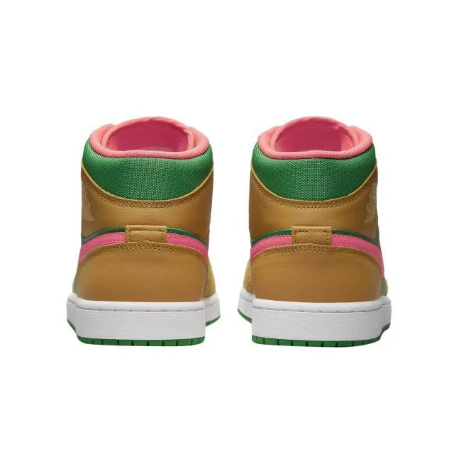 Nike air jordan 1 mid (wheat watermelon/ wheat/ lucky green/ watermelon white) men us 8-13 dx4332-700