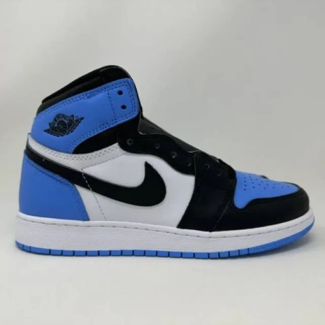 Nike air jordan retro i 1 high og gs unc toe blu grade school size 7y fd1437-400