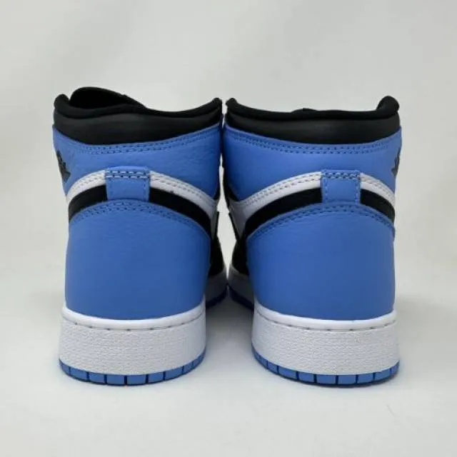 Nike air jordan retro i 1 high og gs unc toe blu grade school size 7y fd1437-400