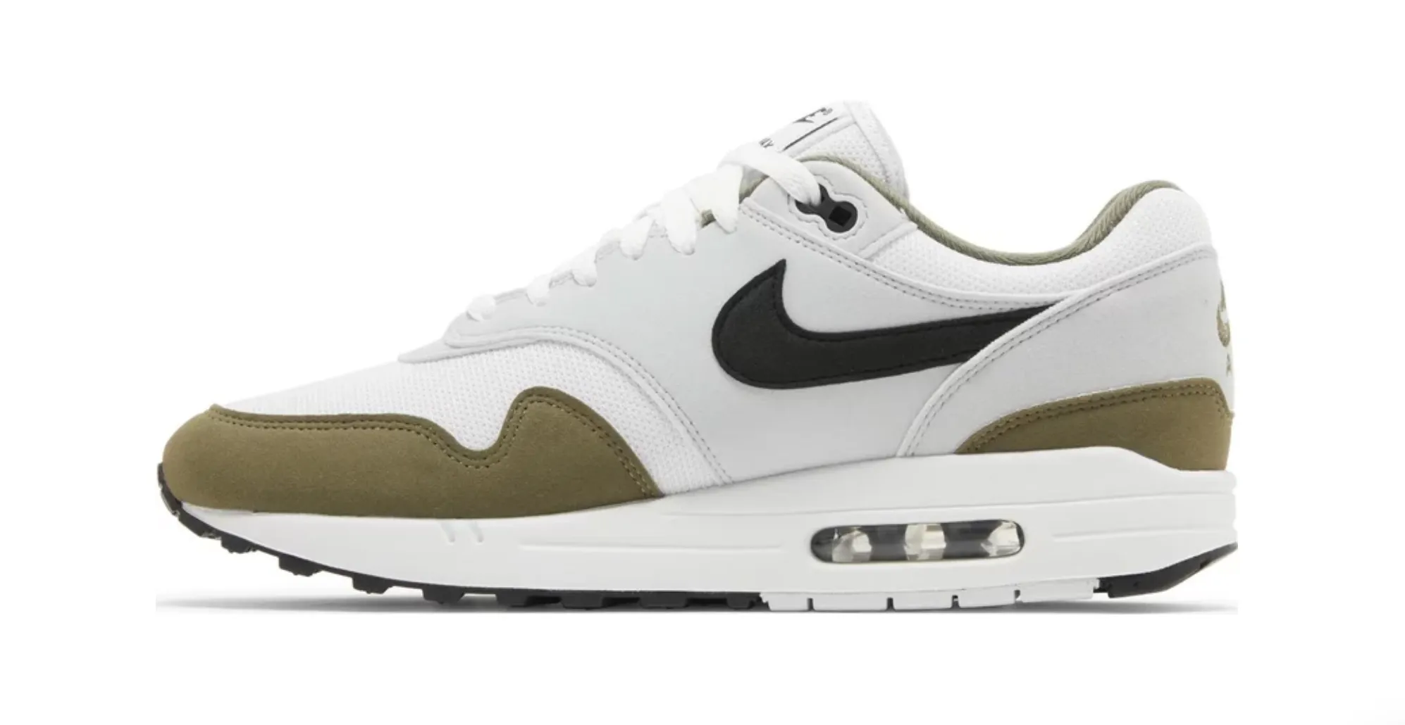 NIKE AIR MAX 1 WHITE BLACK MEDIUM OLIVE