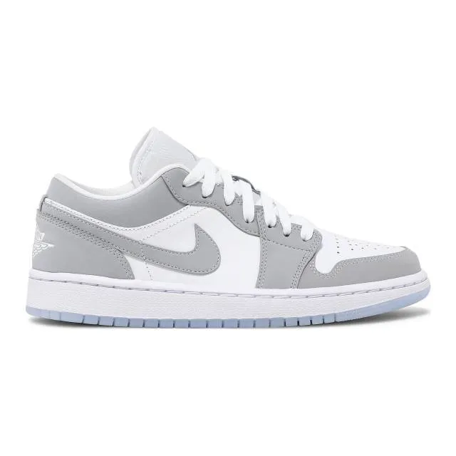 Nike women's air jordan 1 low (white wolf grey/ white/ wolf grey/ aluminum) sizes 5-12 dc0774-105