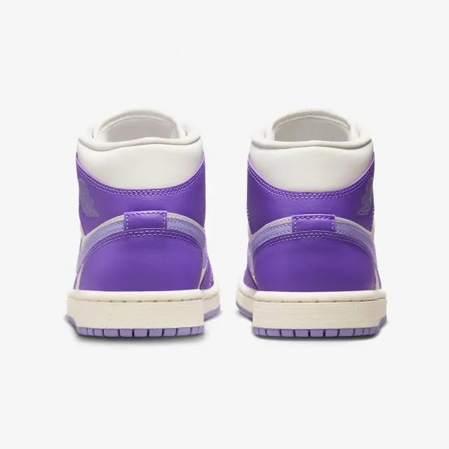 Nike women's air jordan 1 mid (action grape/ purple/ sail/ sky j light purple) sizes 5-12 bq6472-504